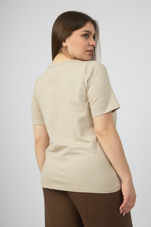 Remera de algodón viscosa con aplique bolsillo - Tres Angeles mayorista