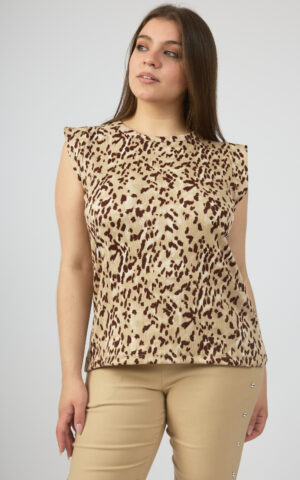 Remera manga japonesa morley estampado animal print