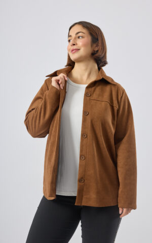 Camisaco gamuzado ruedo con forma