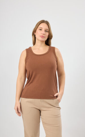 Musculosa clásica de algodón Rib