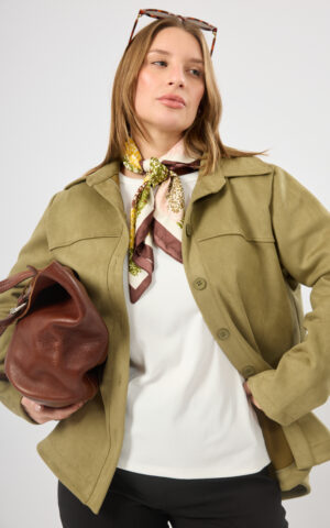 Camisaco gamuzado ruedo con forma