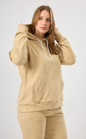 Buzo Darlon liso con capucha y bolsillo