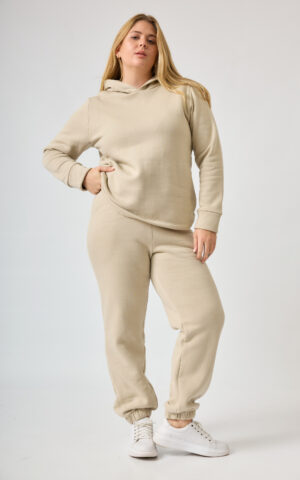 Pantalón con puño de algodón con friza