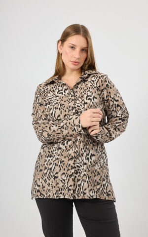 Camisa larga emilia estampada con tajos