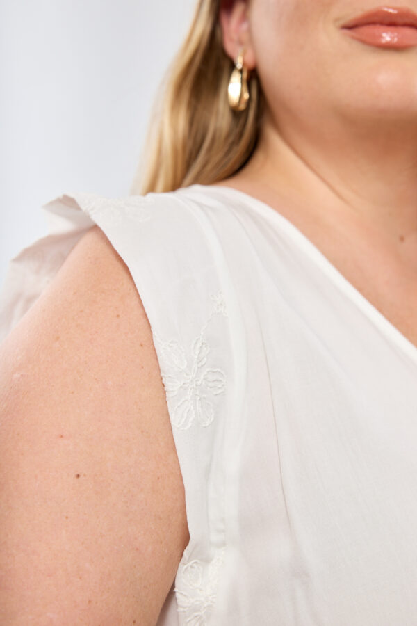 Blusa fibrana c/alas broderie - Tres Angeles mayorista