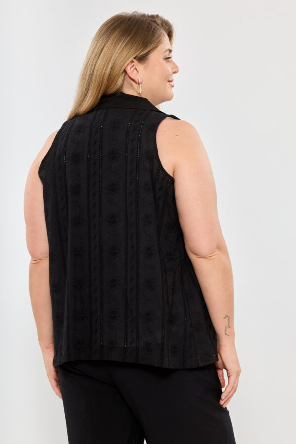 Camisa sin manga de broderie - Tres Angeles mayorista