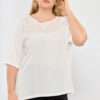 Blusa de fibrana con canesu broderie - Tres Angeles mayorista