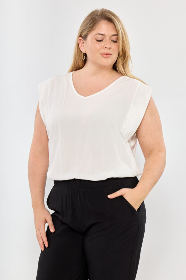 Blusa fibrana c/alas broderie - Tres Angeles mayorista