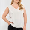 Blusa c/recortes volados broderie - Tres Angeles mayorista