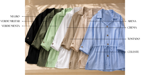 Camisola de lino Maui con tira cintura - Tres Angeles mayorista
