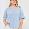 Blusa de fibrana con canesu broderie - Tres Angeles mayorista