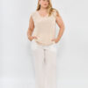 Blusa c/recortes volados broderie - Tres Angeles mayorista