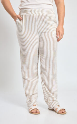 Pantalón de lino rayado chupín