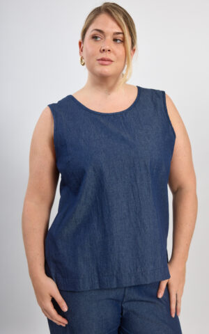 Musculosa c/pinzas jean