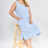 Vestido s/mangas de lino plano c/ lagrima espalda - Tres Angeles mayorista