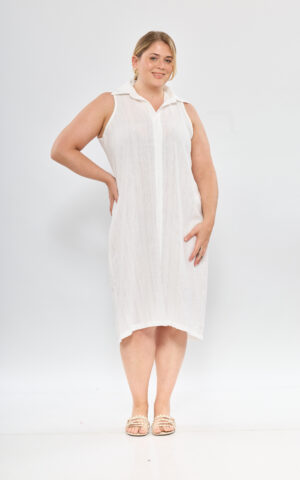 Vestido camisero liso s/manga