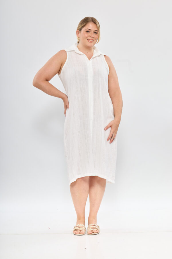 Vestido camisero liso s/manga - Tres Angeles mayorista