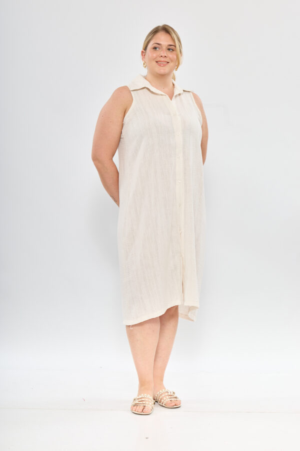 Vestido camisero liso s/manga - Tres Angeles mayorista