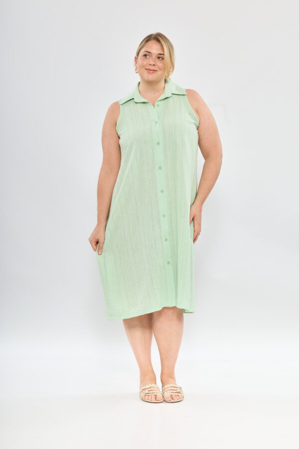 Vestido camisero liso s/manga - Tres Angeles mayorista