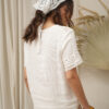 Blusa manga corta con puntilla delantero y mangas - Tres Angeles mayorista