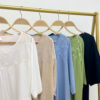 Blusa de fibrana con canesu broderie - Tres Angeles mayorista