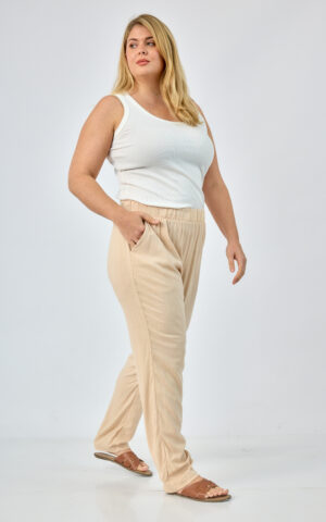 Pantalón chupin de lino