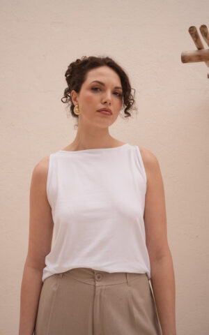 Musculosa cuello bote de algodón uniqlo