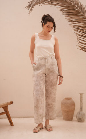 Pantalón cierre y botón de lino Maui vintage
