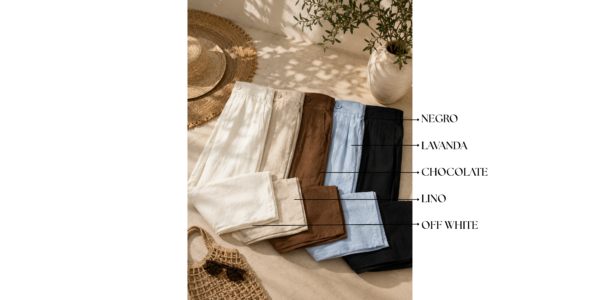 Pantalón de lino con cierre y botón tapa bolsillo - Tres Angeles mayorista
