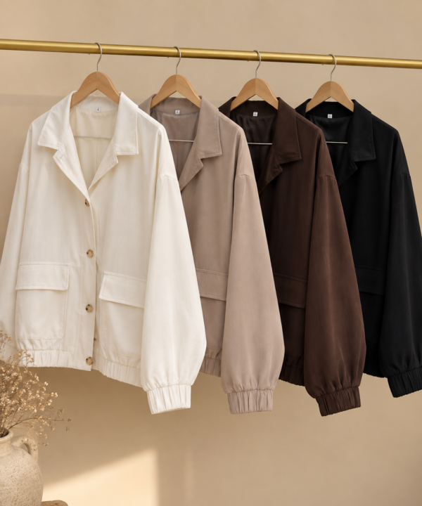 Campera forrada de tencel con recortes y bolsillos - Tres Angeles mayorista
