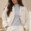 Campera forrada de tencel con recortes y bolsillos - Tres Angeles mayorista