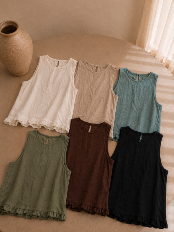 Musculosa ruedo voladitos con lagrima espalda - Tres Angeles mayorista