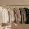 Camisa combi bordada de bambula c/ cuello mao - Tres Angeles mayorista