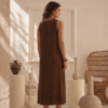 Vestido sin manga con frunces en el escote - Tres Angeles mayorista