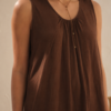 Vestido sin manga con frunces en el escote - Tres Angeles mayorista