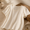 Remera con frunces de broderie de punto - Tres Angeles mayorista