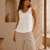Musculosa ruedo voladitos con lagrima espalda - Tres Angeles mayorista
