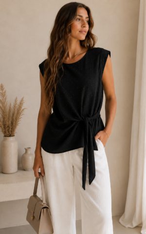 Blusa cey con tira para atar