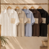 Camisa murcielago de lino con bolsillo aplique - Tres Angeles mayorista