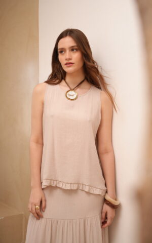 Musculosa ruedo voladitos con lagrima espalda