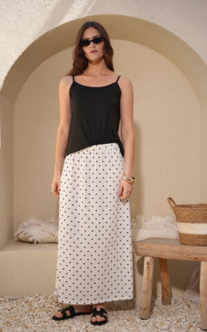 Pollera de bambula lunares