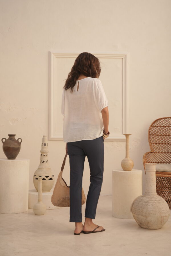 Blusa con frunces hombros y elástico puños - Tres Angeles mayorista