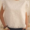 Blusa de broderie forrada con manga volado - Tres Angeles mayorista