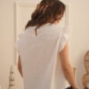 Blusa de broderie forrada con manga volado - Tres Angeles mayorista