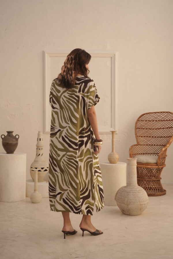 Vestido largo estampado manga murcielago - Tres Angeles mayorista