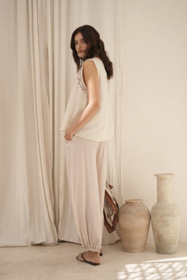 Musculosa evase con bordado flores - Tres Angeles mayorista