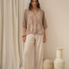 Camisa combi bordada de bambula c/ cuello mao - Tres Angeles mayorista