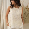 Musculosa broderie lentejuelas - Tres Angeles mayorista