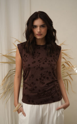 Musculosa m/ japonesa c/ diseño y elástico costados