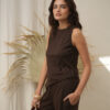 Musculosa corta asimetrica de morley portofino - Tres Angeles mayorista